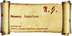 Nemes Jusztus névjegykártya